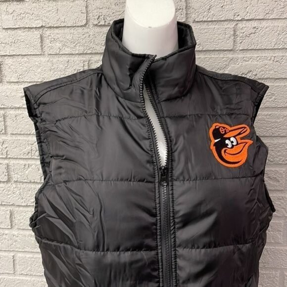 Baltimore Orioles Women Black Puffer Vest Size M - Picture 4 of 7